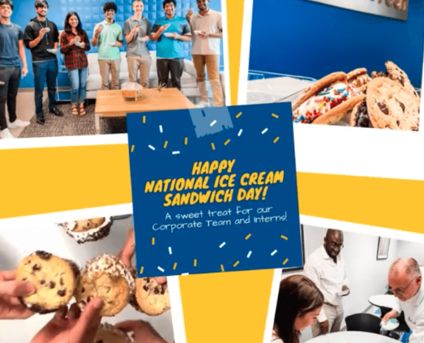A collage of National Ice Cream Sandwich Day at Zolon